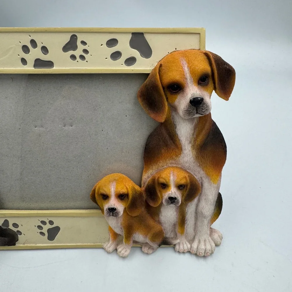 Spoontiques Beagle Picture Frame Tan 3D Dog Family Resin 13531‎